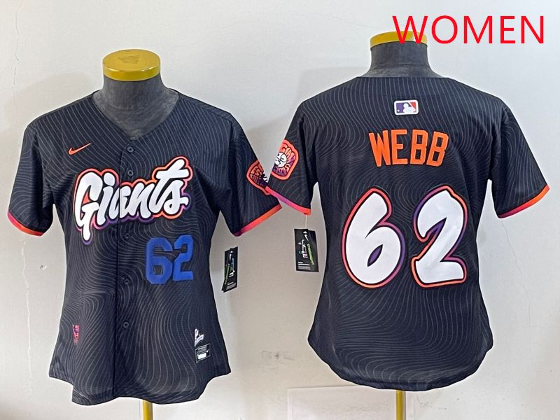 Women San Francisco Giants #62 Webb Black Joint Name Nike 2025 MLB Jersey style 6